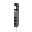 Solight 3z + USB A+C blok zásuvek na stůl, 2m, černý, USB 20W PD