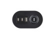 Solight 3z + USB A+C blok zásuvek na stůl, 2m, černý, USB 20W PD
