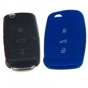 Silikonový obal pro klíč Škoda 3-tlačítkový, modrý