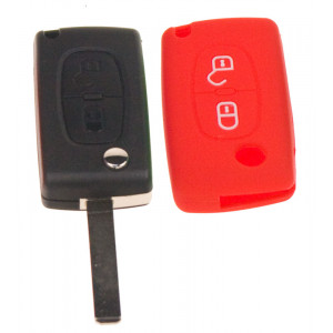 Silikonový obal pro klíč Citroen 2-tlačítkový, červený