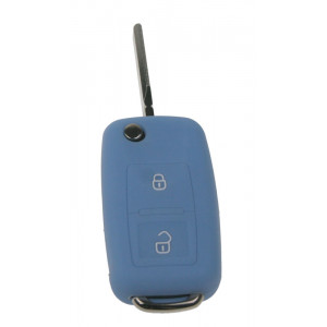Silikonový obal pro klíč Škoda 2-tlačítkový, modrý