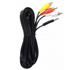 RCA audio/video kabel, 2,5m s prodlouženým Jack 3,5mm konektorem