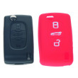 Silikonový obal pro klíč Peugeot, Citroën, 3-tlačítkový, červený