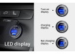 USB nabíječka QC + USB-C s voltmetrem, hliníková do panelu, 18W + 45W