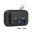 USB QC3.0 + USB-C PD zásuvka 12/24V, montáž na povrch