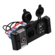 Dvojitá zásuvka do panelu 1x CL, 2x nabíječka USB + vypínač