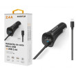 Nabíječka do auta microUSB s USB výstupem, 2.4A
