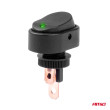 Přepínač oválný zelená dioda 12V/24V 30A
