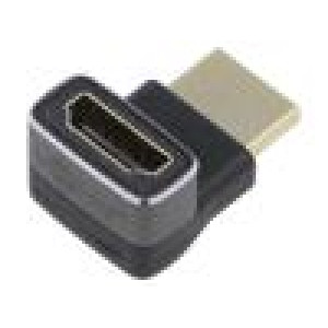 Adaptér HDCP 2.2 HDMI zásuvka,HDMI zástrčka 90° stříbrná