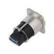 Adaptér USB A zásuvka-zezadu,USB B zásuvka-zepředu FT kov
