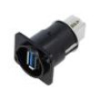 Adaptér USB A zásuvka-zepředu,USB B zásuvka-zezadu FT kov
