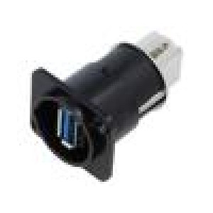 Adaptér USB A zásuvka-zepředu,USB B zásuvka-zezadu FT kov