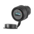 Zásuvka USB 3.0 A/A 22mm 46 -25÷55°C Ø22,3mm na panel černá