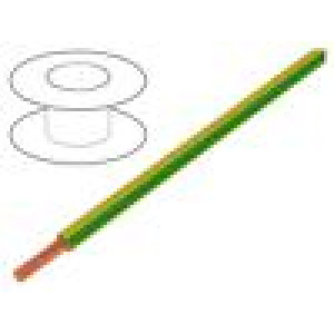 Vodič H05V-K lanko Cu 0,75mm2 PVC žluto-zelená 300V,500V