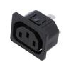 Konektor: napájecí AC zásuvka zásuvka 10A 250VAC IEC 60320