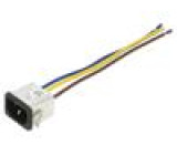 Konektor: napájecí AC zásuvka vidlice 10A 250VAC IEC 60320