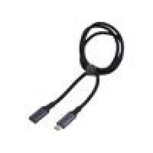 Kabel USB 3.2 Gen 2 USB C zásuvka,USB C vidlice 1m černá