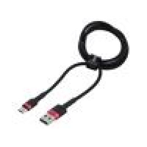 Kabel High Speed,USB 2.0 USB A vidlice,USB C vidlice 1m 3A