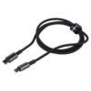 Kabel High Speed,USB 2.0 2m černá textilní 2,4A