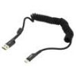 Kabel kroucený,USB 2.0 USB A vidlice,USB C vidlice 1m černá