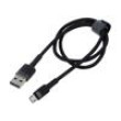 Kabel High Speed,USB 2.0 0,5m černá textilní 2,4A