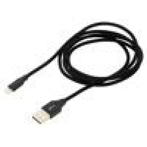 Kabel High Speed,USB 2.0 1,2m černá textilní