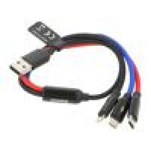 Kabel High Speed,USB 2.0 0,3m černá textilní