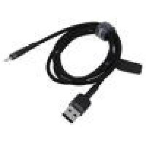 Kabel High Speed,USB 2.0 1m černá textilní 2,4A