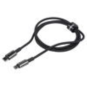 Kabel High Speed,USB 2.0 1m černá textilní 20W