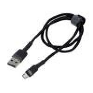 Kabel High Speed,USB 2.0 2m černá textilní 1,5A