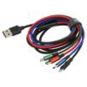 Kabel High Speed,USB 2.0 1,2m černá textilní 3,5A