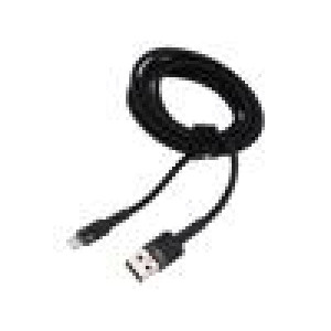 Kabel High Speed,USB 2.0 2m černá textilní 1,5A