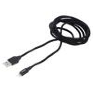 Kabel High Speed,USB 2.0 1,8m černá textilní