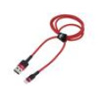 Kabel High Speed,USB 2.0 1m červená textilní 2,4A