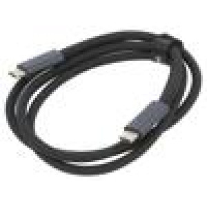 Kabel USB 4.0 USB C vidlice,z obou stran 1m černá textilní