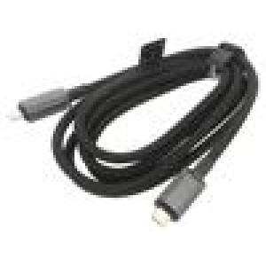 Kabel USB 3.2 USB C vidlice,z obou stran 1,5m černá textilní