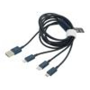 Kabel High Speed,USB 2.0 1,5m modrá Standard: Power Delivery