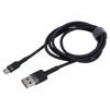 Kabel High Speed,USB 2.0 1m černá textilní 2,4A