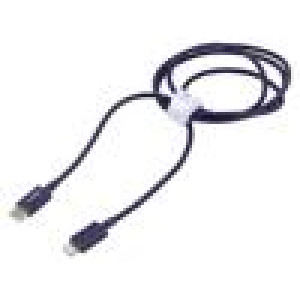 Kabel High Speed,USB 2.0 1m fialová 20W