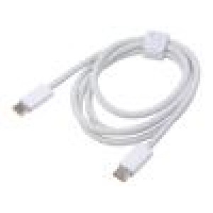 Kabel High Speed,USB 2.0 USB C vidlice,z obou stran 1m bílá