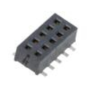 Konektor: kolíkové zásuvka PIN: 10 1,27mm zlacený SMT zásuvka