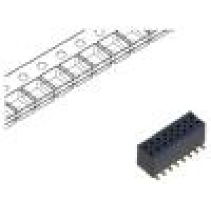 Konektor: kolíkové vidlice PIN: 16 1,27mm zlacený SMT zásuvka