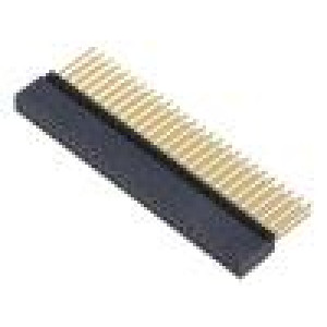 Konektor: kolíkové vidlice PIN: 64 2,54mm zlacený THT zásuvka