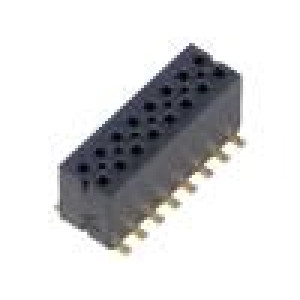 Konektor: kolíkové vidlice PIN: 16 1,27mm zlacený SMT zásuvka