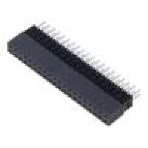 Konektor: kolíkové vidlice PIN: 40 2,54mm zlacený THT zásuvka