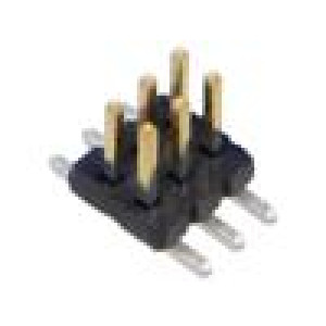 Konektor: kolíkové vidlice PIN: 6 1,27mm zlacený SMT zásuvka
