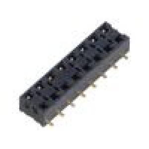 Konektor: kolíkové zásuvka PIN: 16 2,54mm zlacený SMT zásuvka