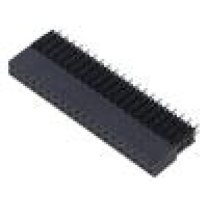 Konektor: kolíkové vidlice PIN: 40 2,54mm zlacený THT zásuvka