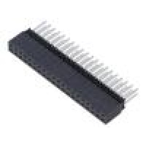 Konektor: kolíkové vidlice PIN: 40 2,54mm zlacený THT zásuvka