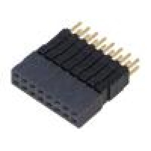 Konektor: kolíkové vidlice PIN: 16 2,54mm zlacený THT zásuvka